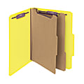 Smead® Pressboard Classification Folders, 2 Dividers, Letter Size, Yellow, Box Of 10