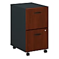 Bush Business Furniture Office Advantage 20-1/6"D Vertical 2-Drawer Mobile File Cabinet, Hansen Cherry/Galaxy, Premium Installation