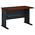 Bush Business Furniture Office Advantage Desk 48"W, Hansen Cherry/Galaxy, Premium Installation
