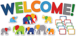 Carson-Dellosa Parade Of Elephants Welcome Mini Bulletin Board Set, Multicolor, Grades Pre-K-5