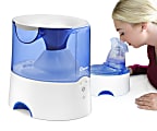 Crane 2-In-1 Warm Mist Humidifier and Personal Steam Inhaler, 0.5 Gallon, 6 1/2" x 8" x 8 1/2", Blue/White 1 thumbnail image