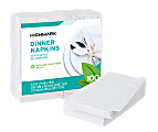 Highmark® 2-Ply Dinner Napkins, 15" x 15", 100% Recycled, White, Pack Of 100