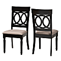 Baxton Studio Lucie Dining Chairs, Sand/Dark Brown, Set Of 2 Chairs 1 thumbnail image