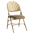 Samsonite® XL Fanback Folding Chairs, Fabric, Neutral/Neutral, Set Of 4