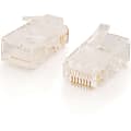 C2G RJ45 Cat5E Modular Plug for Round Stranded Cable Multipack (50-Pack) - 1 Pack - RJ-45 Network Male - Transparent 1 thumbnail image