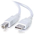 C2G 1m USB Cable - USB A to USB B Cable - Type A Male - Type B Male - 3ft - White 1 thumbnail image