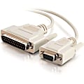 C2G 6ft DB9 Female to DB25 Male Modem Cable - DB-9 - DB-25 Male - 6ft - Beige