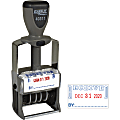 Xstamper Heavy-duty RECEIVED Self-Ink Dater - Message/Date Stamp - "RECEIVED" - Red, Blue - Metal, Plastic Metal - 1 Each