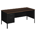 HON® Metro Classic Left Pedestal Desk, Mocha/Black
