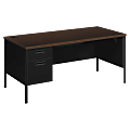 HON® Metro Classic 66"W Left-Pedestal Computer Desk, Mocha/Black 1 thumbnail image