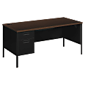 HON® Metro Classic 66"W Left-Pedestal Computer Desk, Mocha/Black