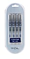 TUL® RB1 Rollerball Pens, Fine Point, 0.5 mm, Silver Barrel, Blue Ink, Pack Of 4 Pens