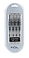 TUL® RB1 Rollerball Pens, Fine Point, 0.5mm, Silver Barrel, Black Ink, Pack Of 4 Pens