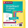 Smead® WaterShed®/CutLess® File Folders, Letter Size, 1/3 Cut, 30% Recycled, Manila, Box Of 100