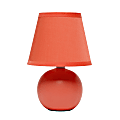 Simple Designs  Mini Ceramic Globe Table Lamp, 8.66"H, Orange