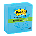 Post-it® Super Sticky Notes — Evernote® Collection, 3" x 3", Electric Blue, 90 Sheets Per Pad, Pack Of 4 Pads