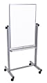 Luxor Double-Sided Magnetic Mobile Dry-Erase Whiteboard, 24" x 36", Aluminum Frame With Gray Finish