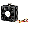 StarTech.com 65x60x45mm Socket 7/370 CPU Cooler Fan w/ Heatsink & TX3 connector - Processor cooler - ( Socket 370, Socket 7 ) - 2.28" Maximum Fan Diameter - 151.1 gal/min Maximum Airflow - 4000 rpm - 31 dB(A) Noise - Ball Bearing - 3-pin TX3 Female