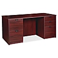 Lorell® Prominence 2.0 60"W Double-Pedestal Computer Desk, Mahogany 1 thumbnail image