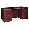 Lorell® Prominence 2.0 60"W Double-Pedestal Computer Desk, Mahogany