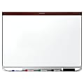 Quartet® Prestige™ 2 DuraMax® Porcelain Magnetic Dry-Erase Whiteboard, 48" x 36", Wood Frame With Mahogany Finish