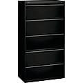 HON® 36"W x 19-1/4"D Lateral 5-Drawer File Cabinet With Lock, Black 1 thumbnail image