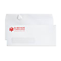 Peel & Seal, Single Window Business Envelopes,  4-1/8" x 9-1/2", 1-Color, Custom #10, Box Of 500