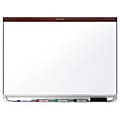 Quartet® Prestige™ 2 DuraMax® Porcelain Magnetic Dry-Erase Whiteboard, 96" x 48", Wood Frame With Mahogany Finish