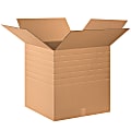 Partners Brand Multi-Depth Corrugated Boxes, 20" x 20" x 20", Scored 18", 16", 14", Kraft, Pack Of 10, MDHD202020 1 thumbnail image