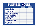 Cosco® Static Cling "Business Hours" Sign Kit, 10" x 14", Blue
