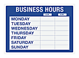 Cosco® Static Cling "Business Hours" Sign Kit, 10" x 14", Blue 1 thumbnail image