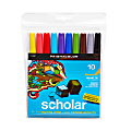 Prismacolor® Scholar™ Art Markers, Bullet Tip, Assorted Ink Colors, Pack Of 10