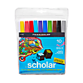 Prismacolor Scholar Brush Tip Markers - Brush Marker Point Style - Assorted Water Based Ink - 10 / Pack
