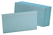 Office Depot® Brand Ruled Index Cards, 3" x 5", Blue, Pack Of 100