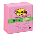 Post-it® Super Sticky Notes — Evernote® Collection, 3" x 3", Neon Pink, 90 Sheets Per Pad, Pack Of 4 Pads