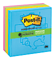 Post-it® Super Sticky Notes — Evernote® Collection, 3" x 3", Assorted Colors, 90 Sheets Per Pad, Pack Of 4 Pads