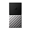 Western Digital® My Passport™ Portable External Solid State Drive, 256GB, 64MB Cache, WDBK3E2560PWL-WESN, Black/Silver