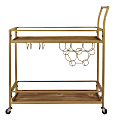 FirsTime & Co. Francesca Bar Cart, 32-1/4”H x 30”W x 13”D, Gold