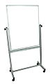 Luxor Double-Sided Magnetic Mobile Dry-Erase Whiteboard, 30" x 40", Aluminum Frame With Gray Finish 1 thumbnail image