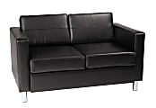 Ave Six Pacific Avenue Vinyl Loveseat, Black/Chrome 1 thumbnail image