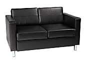 Ave Six Pacific Avenue Vinyl Loveseat, Black/Chrome