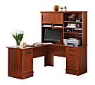 Sauder Traditional Hutch For L-Shaped Desk, 36"H x 58"W x 11 1/2"D, Shaker Cherry