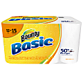 Bounty® Basic 1-Ply Paper Towels, 55 Sheets Per Roll, Pack Of 12 Rolls