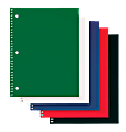 Office Depot® Brand Poly Cover Wirebound Notebook, 8" x 10 1/2", 1 Subject, Wide Ruled, 70 Sheets, Assorted Colors