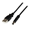 StarTech.com 2m USB to Type N Barrel Cable - USB to 5.5mm 5V DC Power Cable