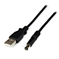 StarTech.com 2m USB to Type N Barrel Cable - USB to 5.5mm 5V DC Power Cable 1 thumbnail image