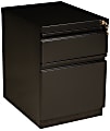 WorkPro® 19-7/8"D Vertical 2-Drawer Mobile Pedestal File Cabinet, Metal, Black