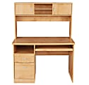 Illustra Transitional Engineered Wood Computer Desk With Hutch, Oak 1 thumbnail image