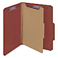 Smead® Classification Folders, Pressboard With SafeSHIELD® Fasteners, 1 Divider, 2" Expansion, Letter Size, 100% Recycled, Red, Box Of 10 1 thumbnail image