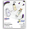 Avery® Glossy Clear Print-to-the-Edge Easy Peel Labels With Sure Feed® Technology, 4222, Round, 3/4" Diameter, Clear, Pack Of 400 1 thumbnail image